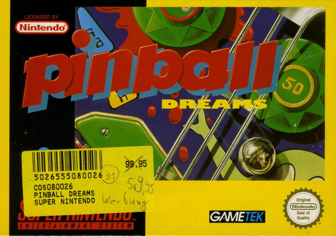 Pinball Dreams box art for Super Nintendo